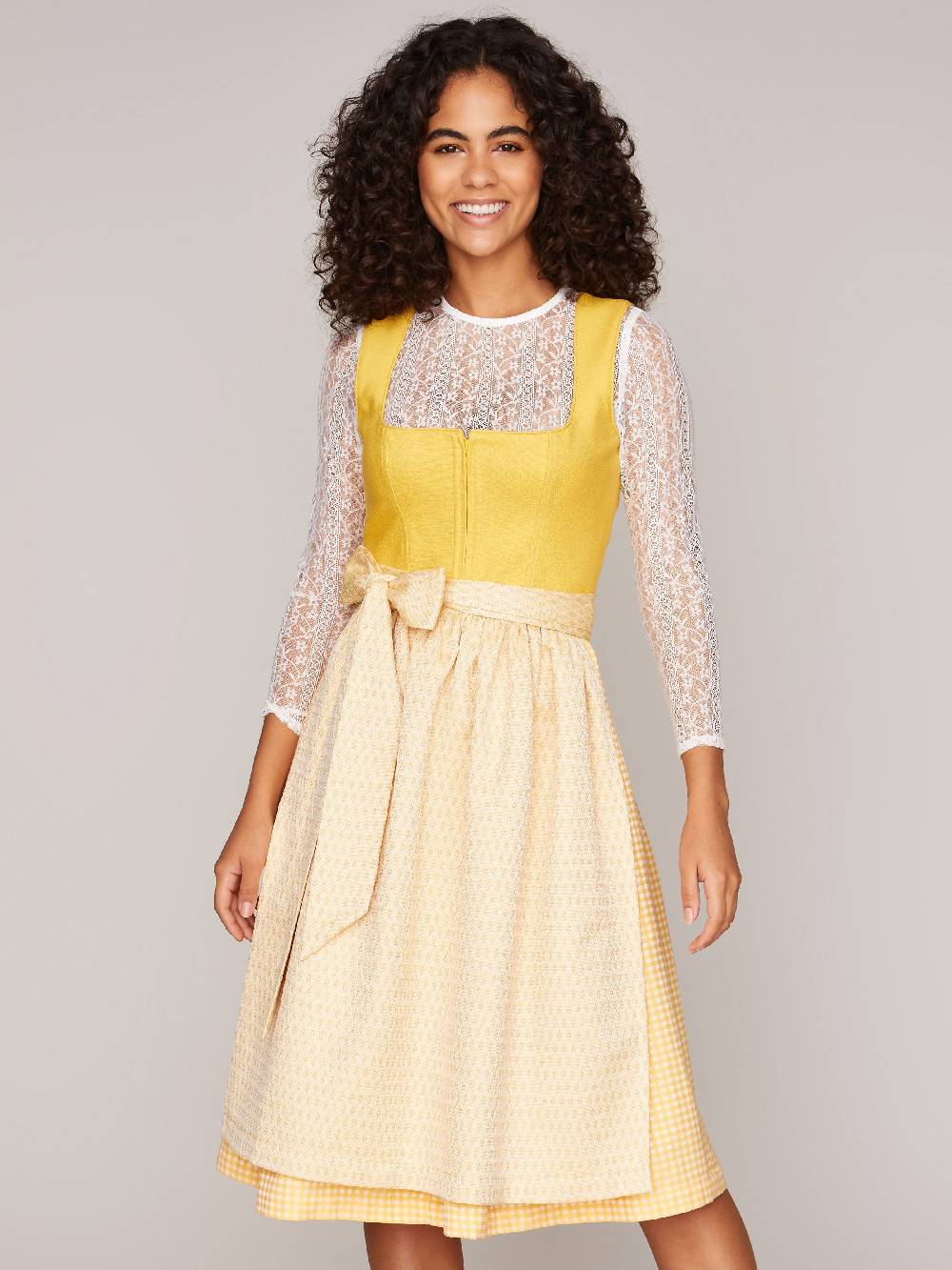 Limberry Gelbes Dirndl mit Leinen-Mieder - MIRANDA YELLOW Heißer Verkauf