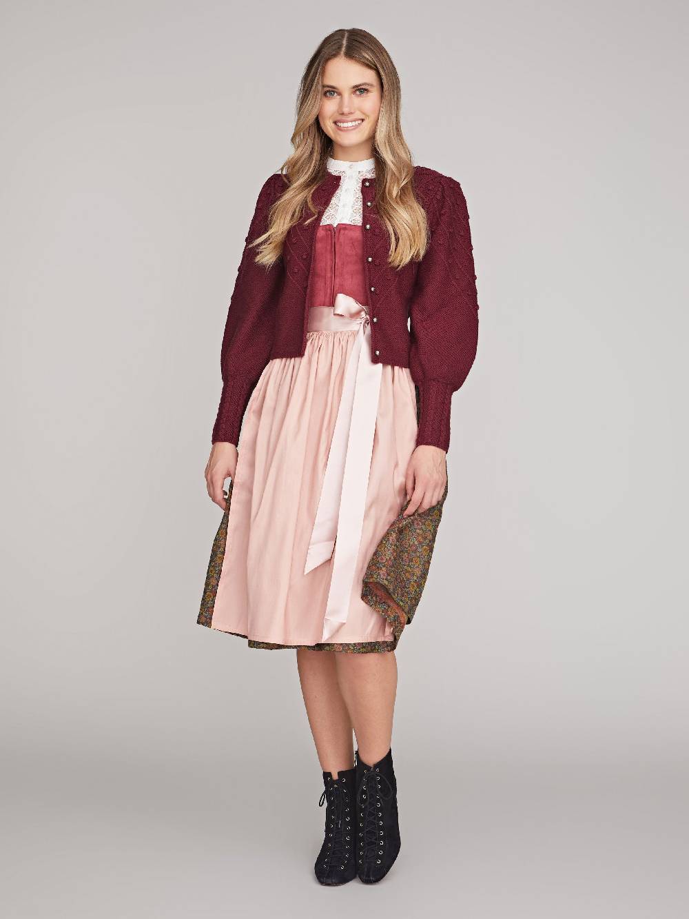 Limberry Weinrote Strickjacke mit Puffarm - MIA Top Angebot