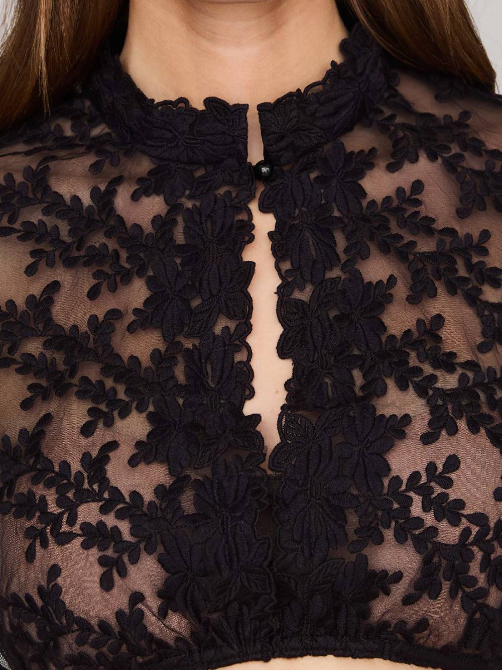 Limberry Schwarze Dirndlbluse mit Flügelarm - ESTHER Sonderangebote