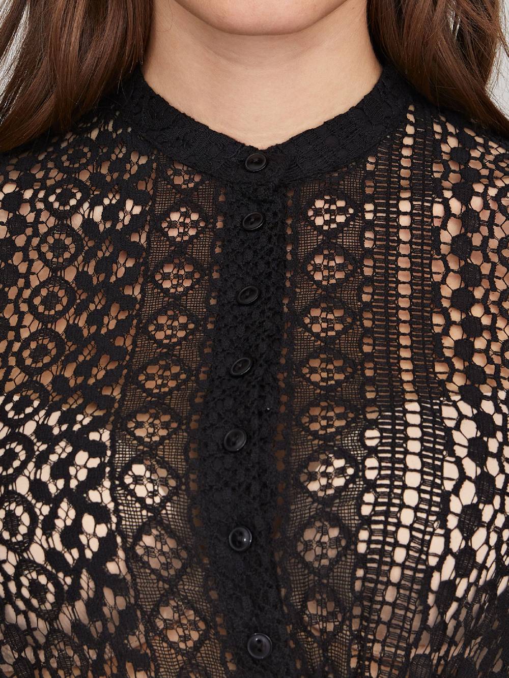 Limberry Dirndlbluse in Schwarz mit Flügelarm - MERLE Tiefpreis