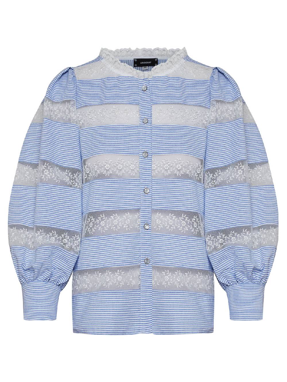 Limberry Blaue Bluse mit Spitze - LOU Discount Store für neue Produkte