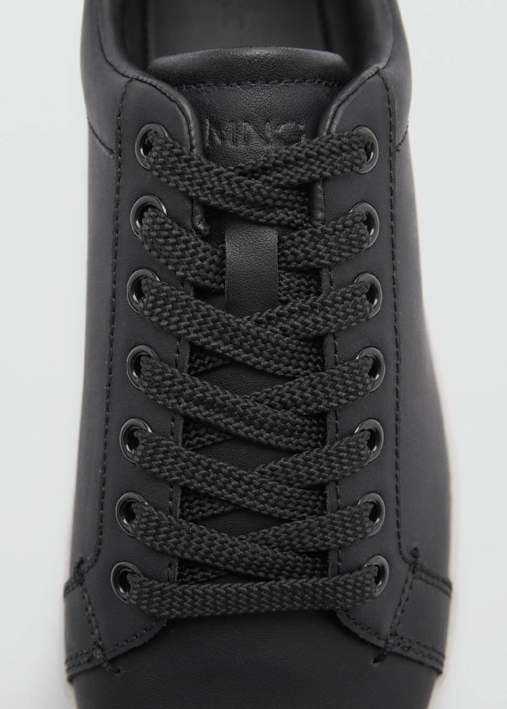 Mango Ledersneakers mit Kontrastsohle Kostenlose Rückgabe