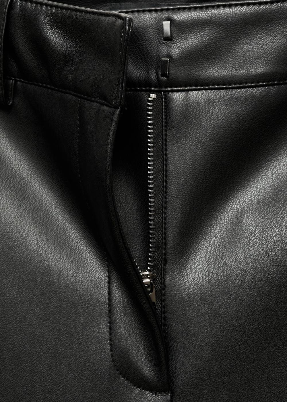 Mango Wideleg-Hose mit Leder-Effekt Discount Store für neue Produkte
