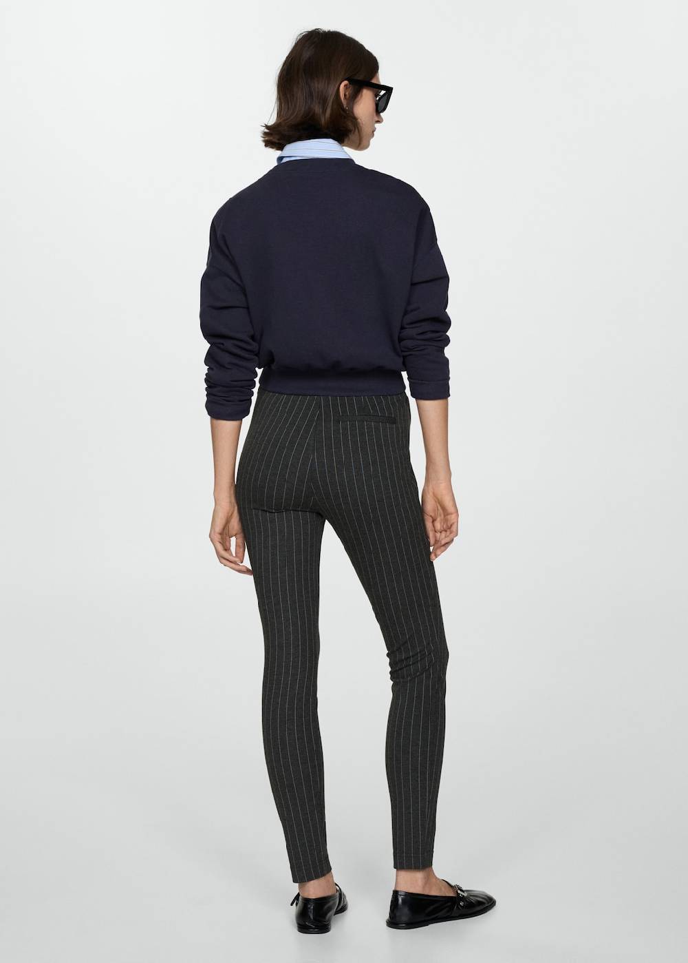 Mango Gestreifte Leggings mit hoher Bundhöhe Kostenloser Versand