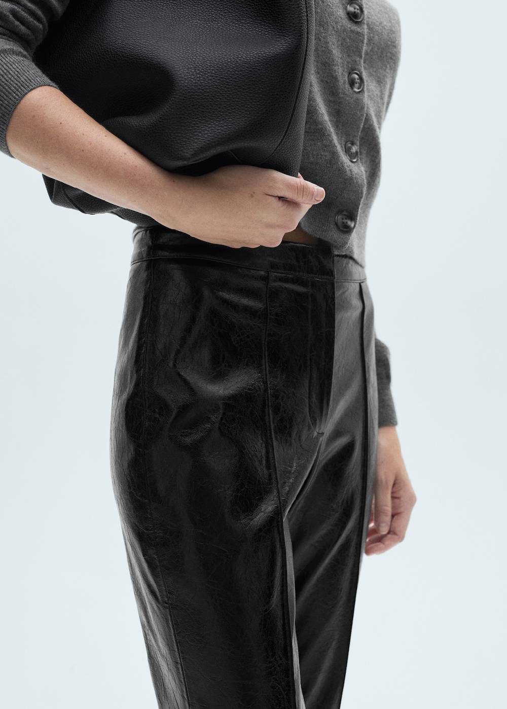 Mango Skinny-Hose mit Leder-Effekt Limitierter Zeitrabatt