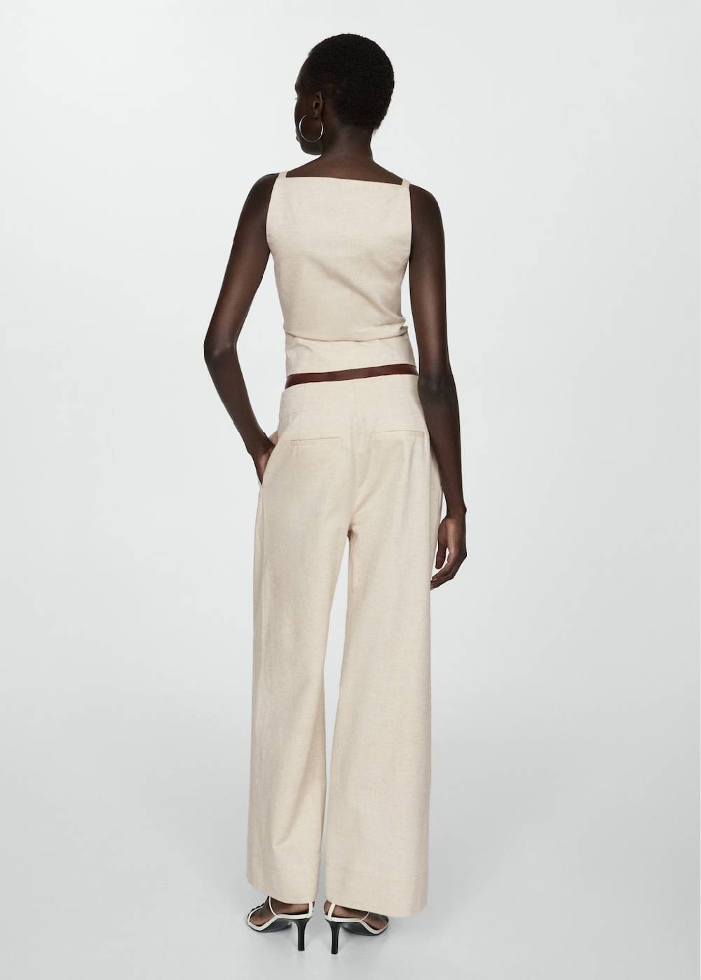 Mango Wideleg-Bundfaltenhose Saisonale Angebote