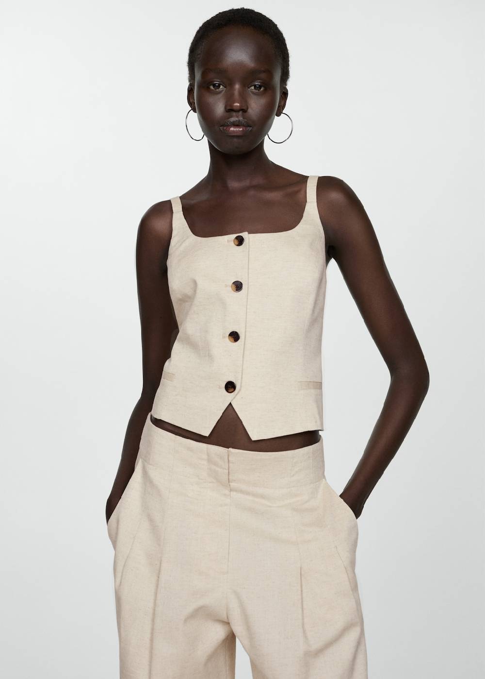 Mango Wideleg-Bundfaltenhose Saisonale Angebote