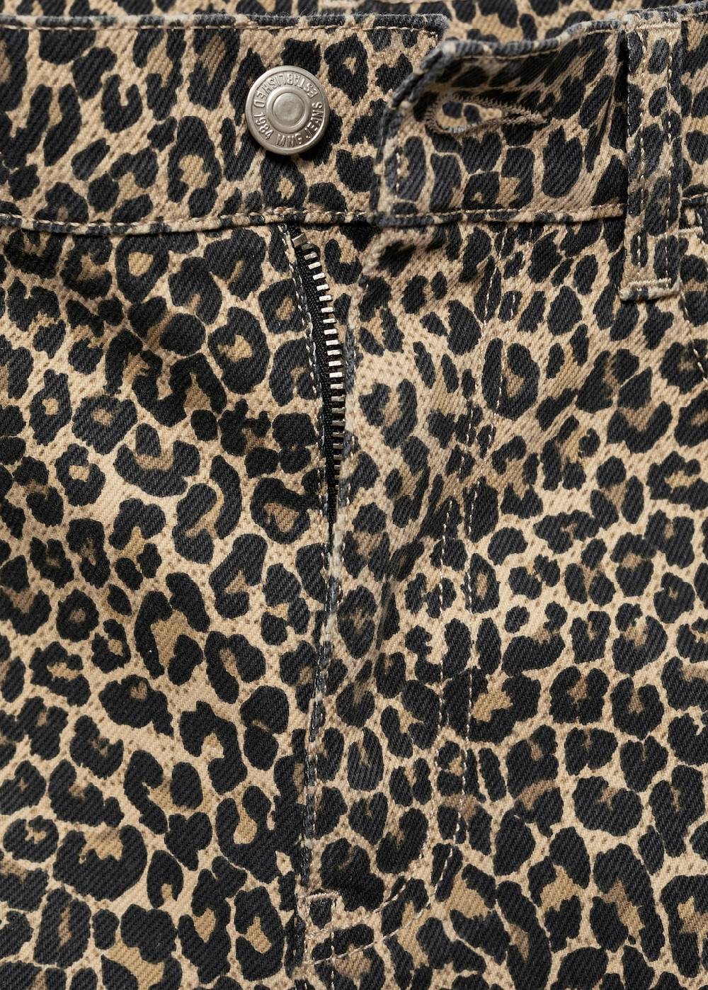 Mango Gerade Shorts mit Leopardenmuster Riesige Ersparnisse
