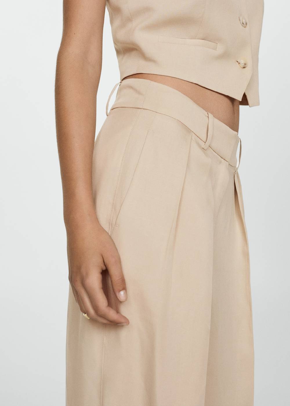 Mango Wideleg-Hose aus Lyocell Tiefpreis
