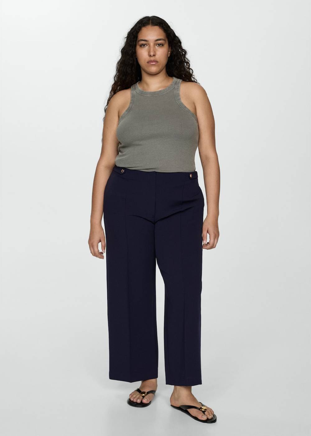 Mango Gerade Hose mit Knöpfen Wochenangebot