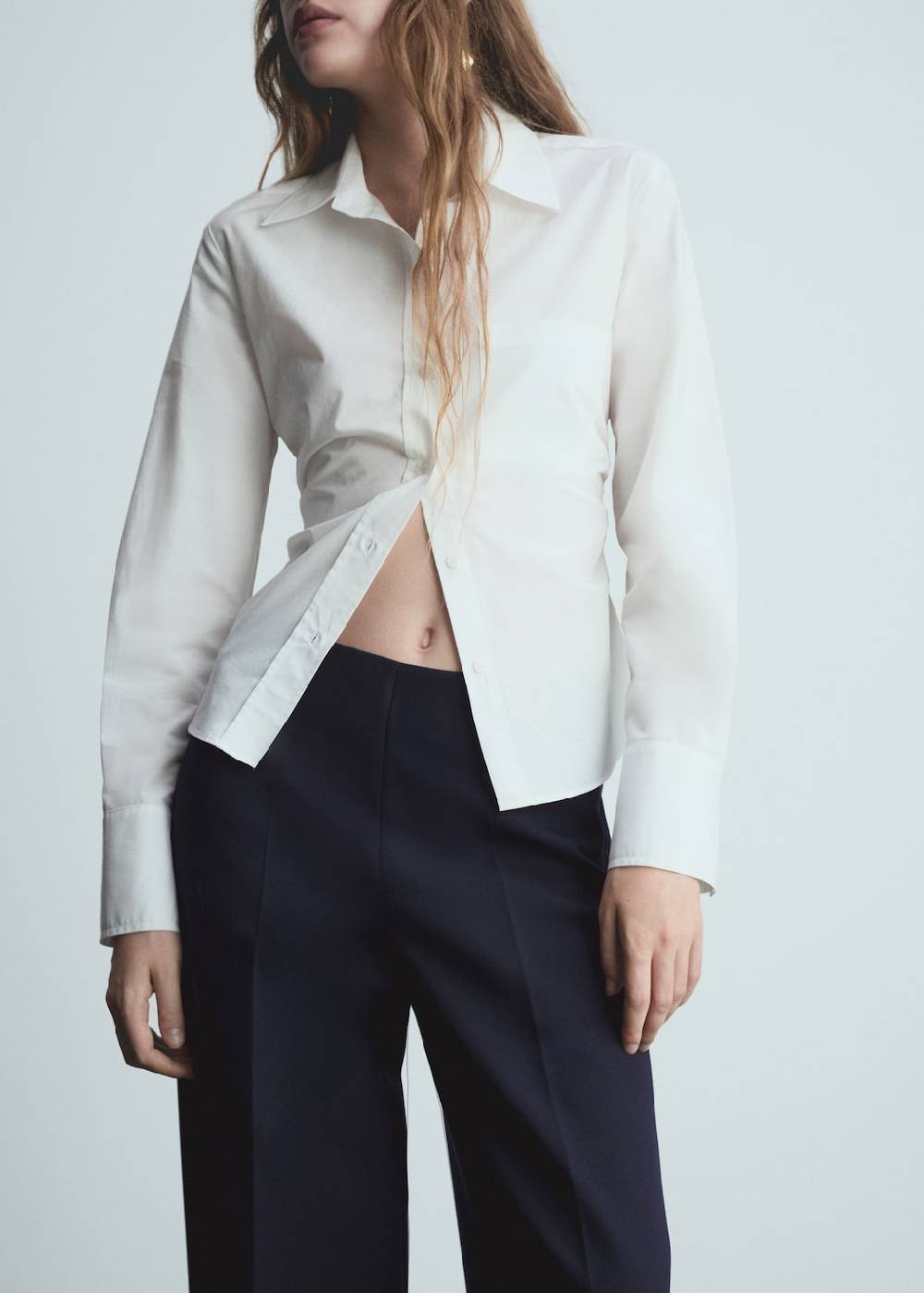 Mango Wideleg-Bundfaltenhose Sonderangebot der Fabrik
