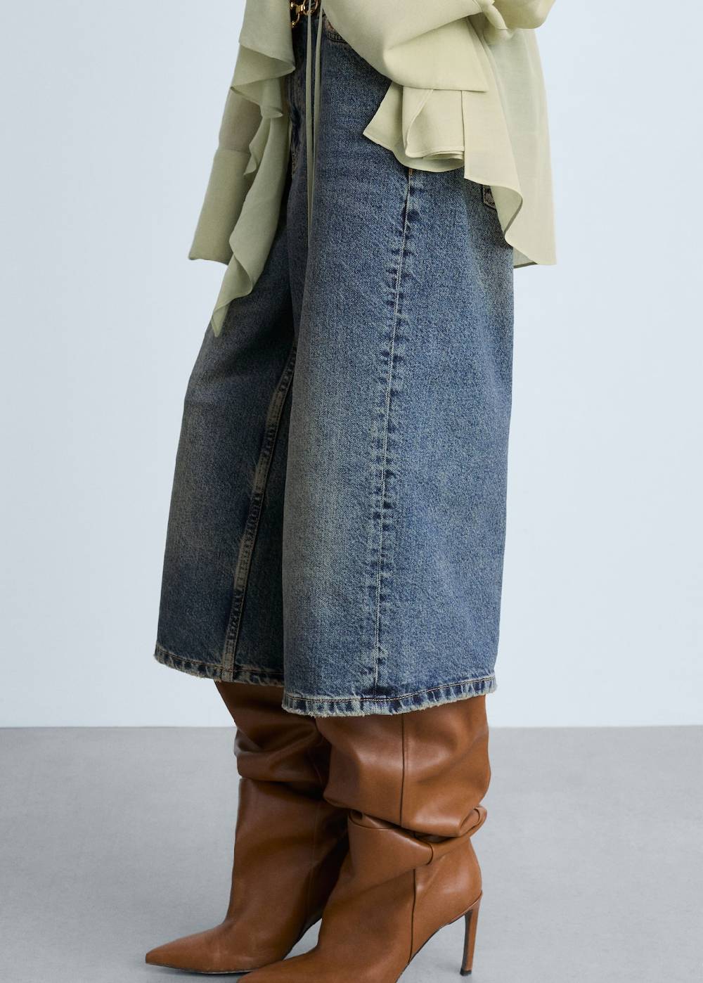 Mango Wideleg-Jeans-Bermudashorts Nur noch ein Tag übrig