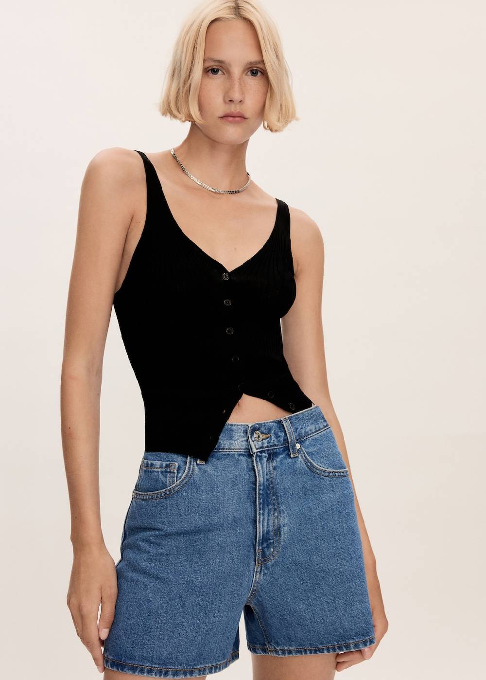 Mango Jeans-Shorts mit hoher Taille Super Rabatt
