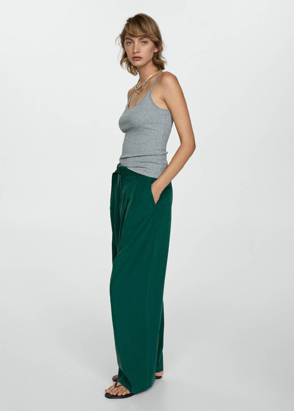 Mango Lyocell-Hose mit Gürtel Hotsell