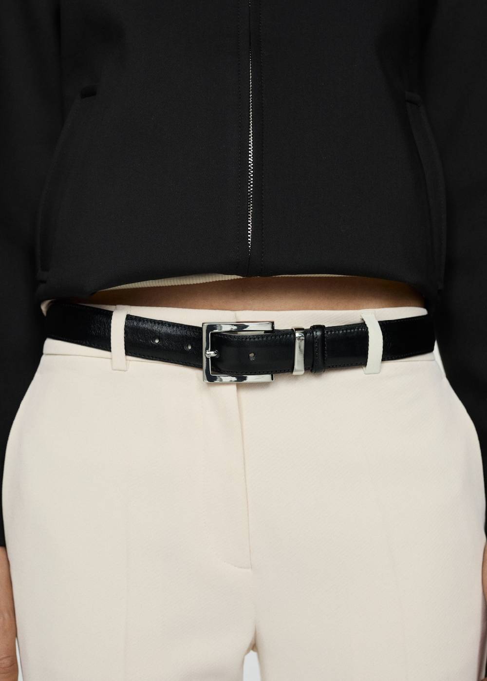 Mango Gestreifte Wideleg-Hose Günstiger Verkauf