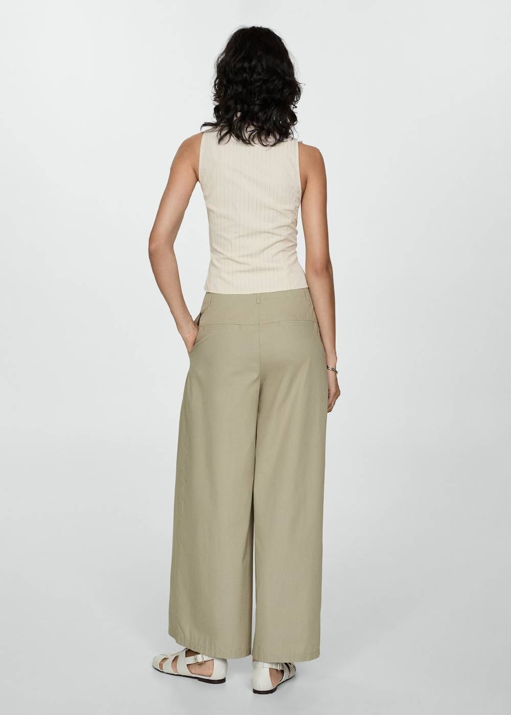 Mango Baumwollhose mit Bundfalten Fabrikverkauf