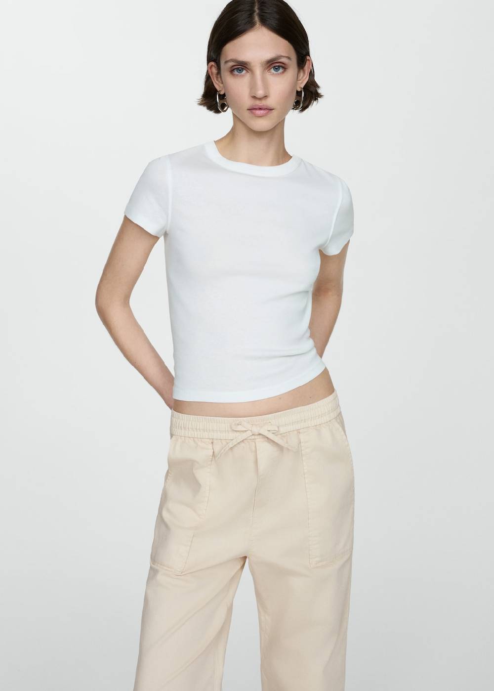 Mango Baumwollhose mit Gummibund Kostenloser Versand