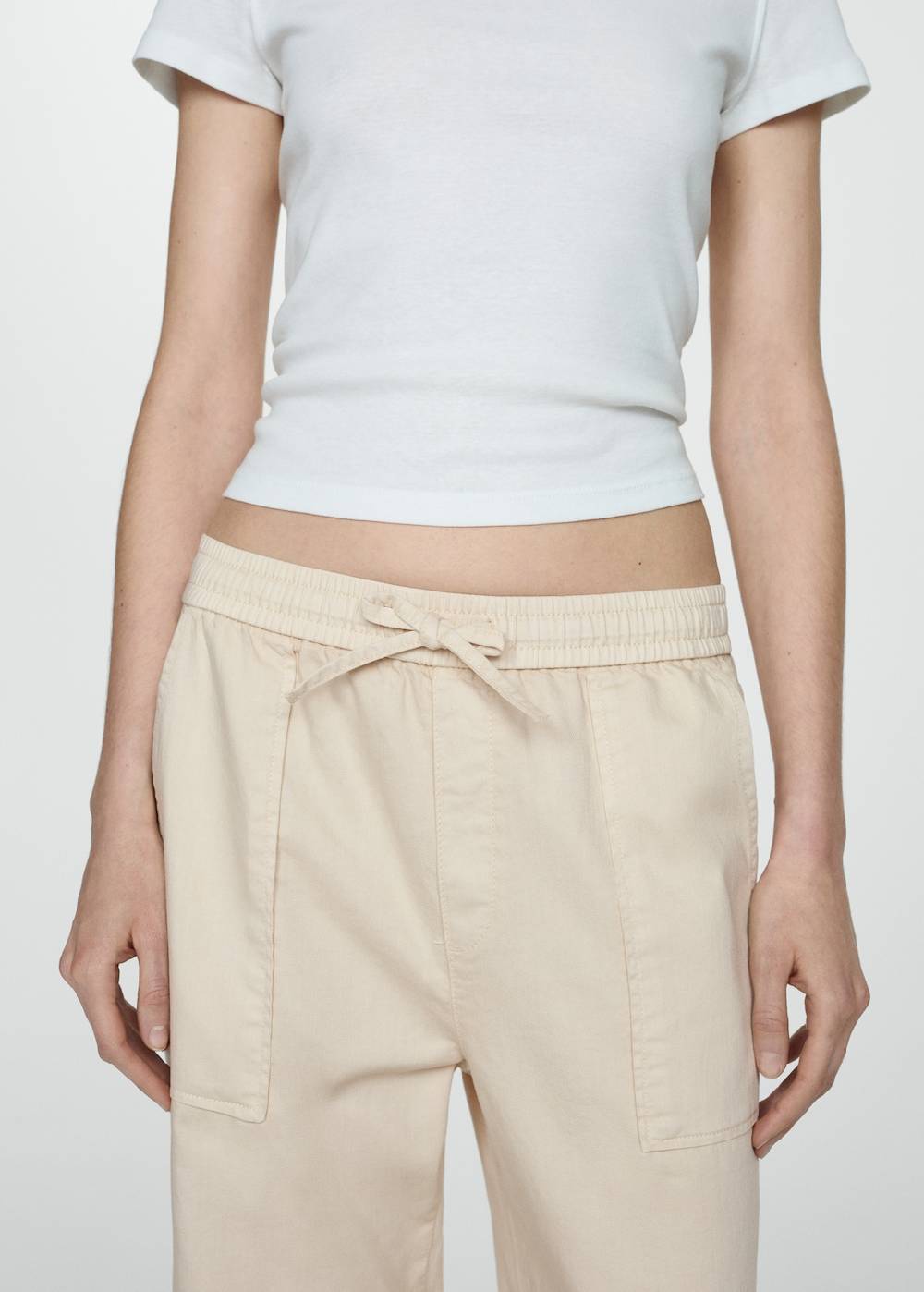 Mango Baumwollhose mit Gummibund Kostenloser Versand