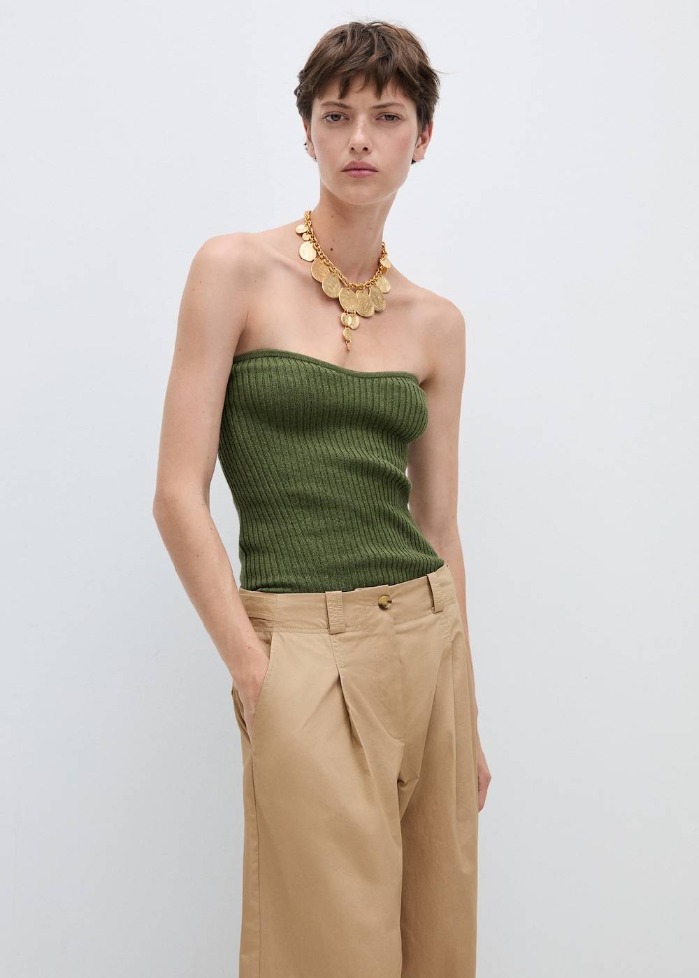 Mango Wideleg-Bundfaltenhose Fabrik Onlineshop