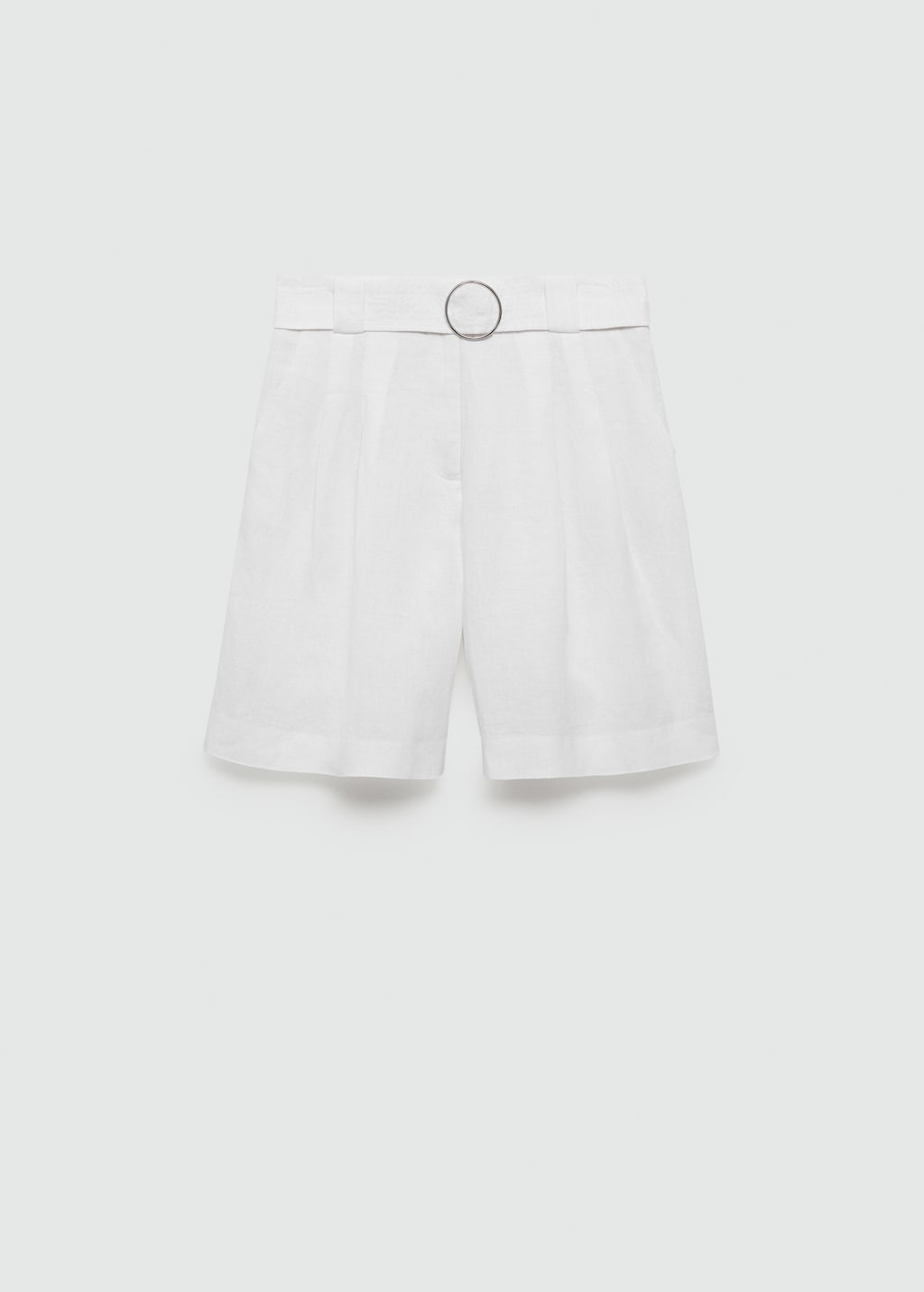 Mango Bermudashorts aus 100 % Leinen mit Gürtel Weihnachtsangebot