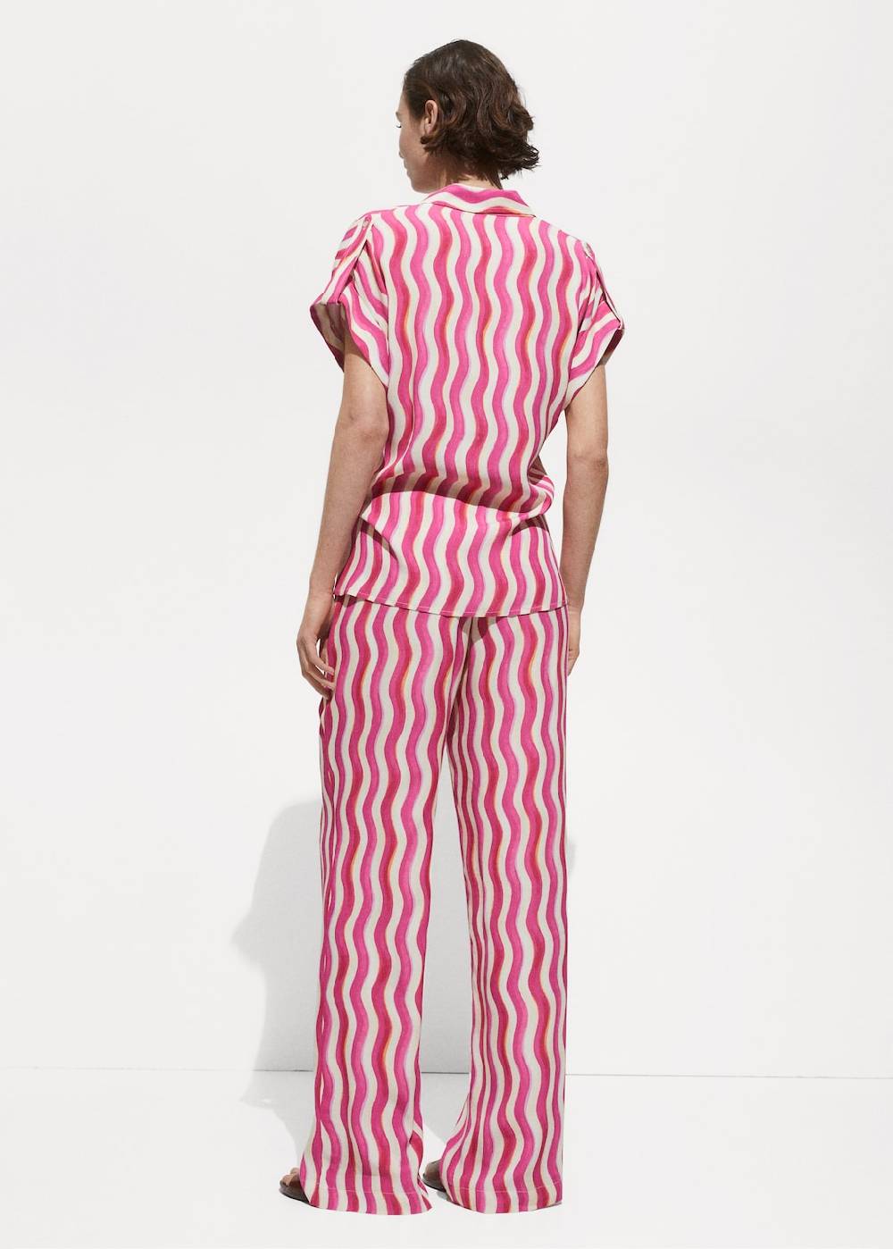 Mango Gemusterte Wideleg-Hose Jubiläumsangebot