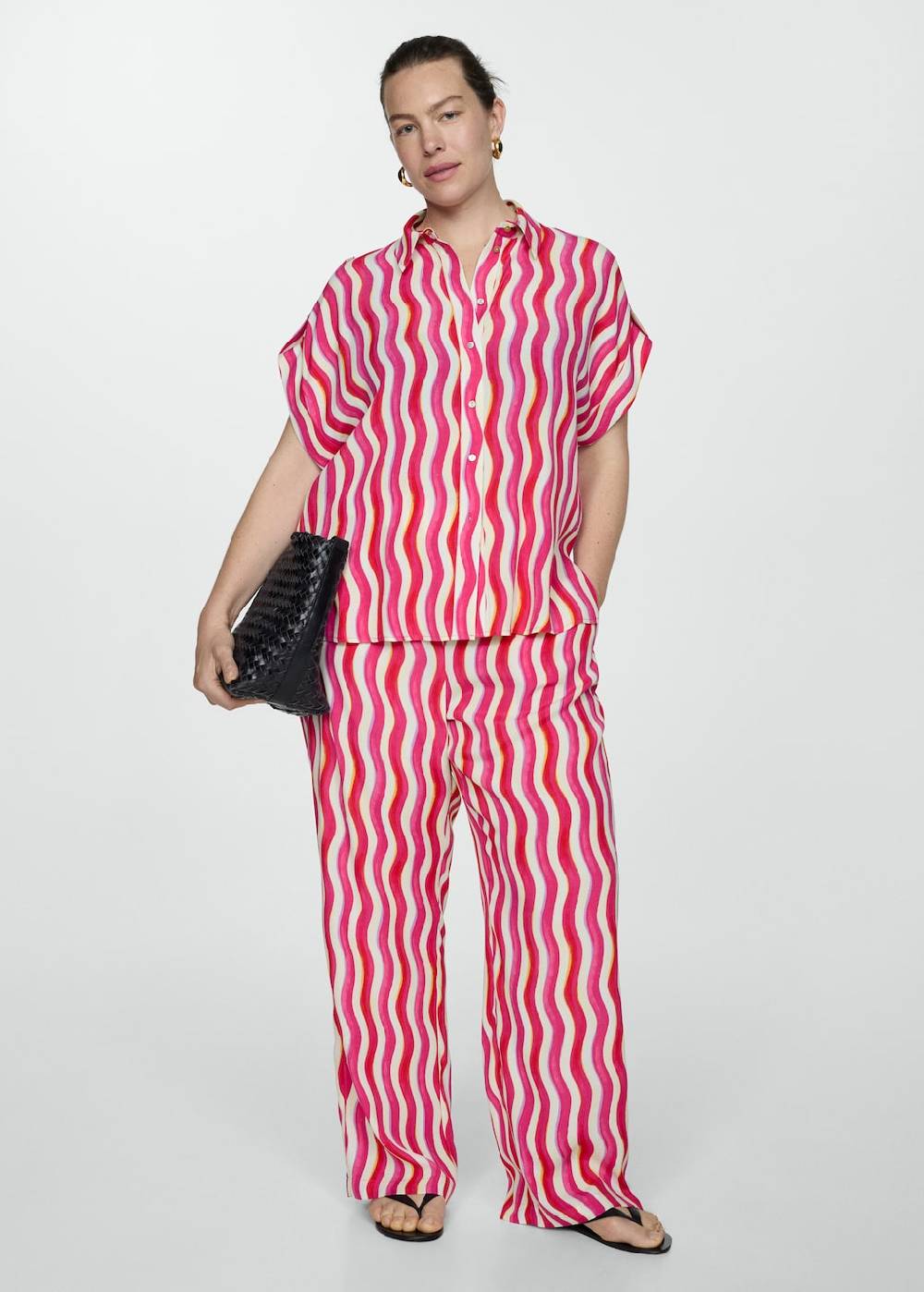 Mango Gemusterte Wideleg-Hose Jubiläumsangebot