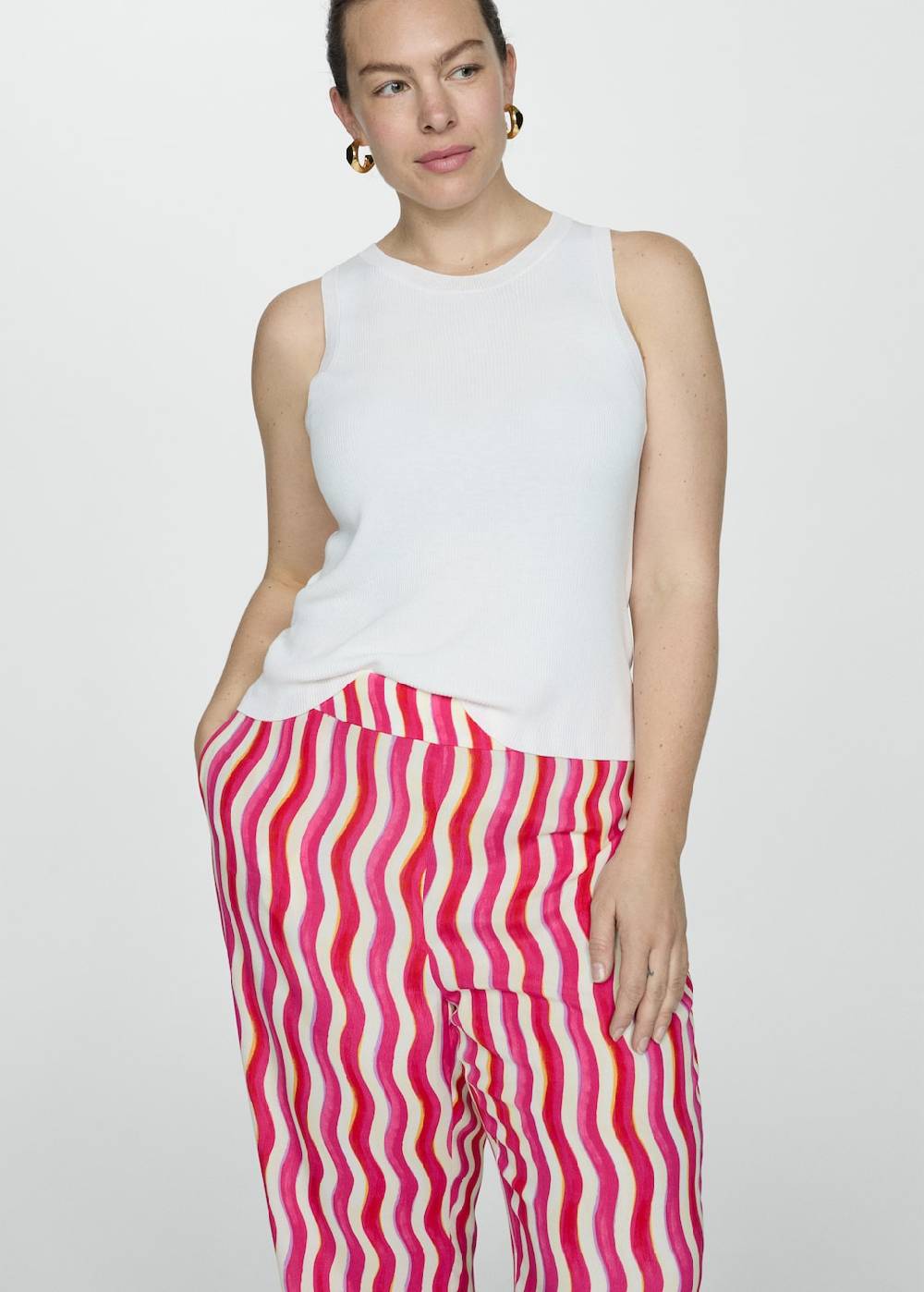 Mango Gemusterte Wideleg-Hose Jubiläumsangebot
