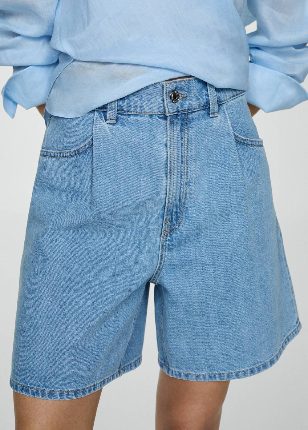 Mango Jeans-Shorts mit Bundfalten Heißer Verkauf