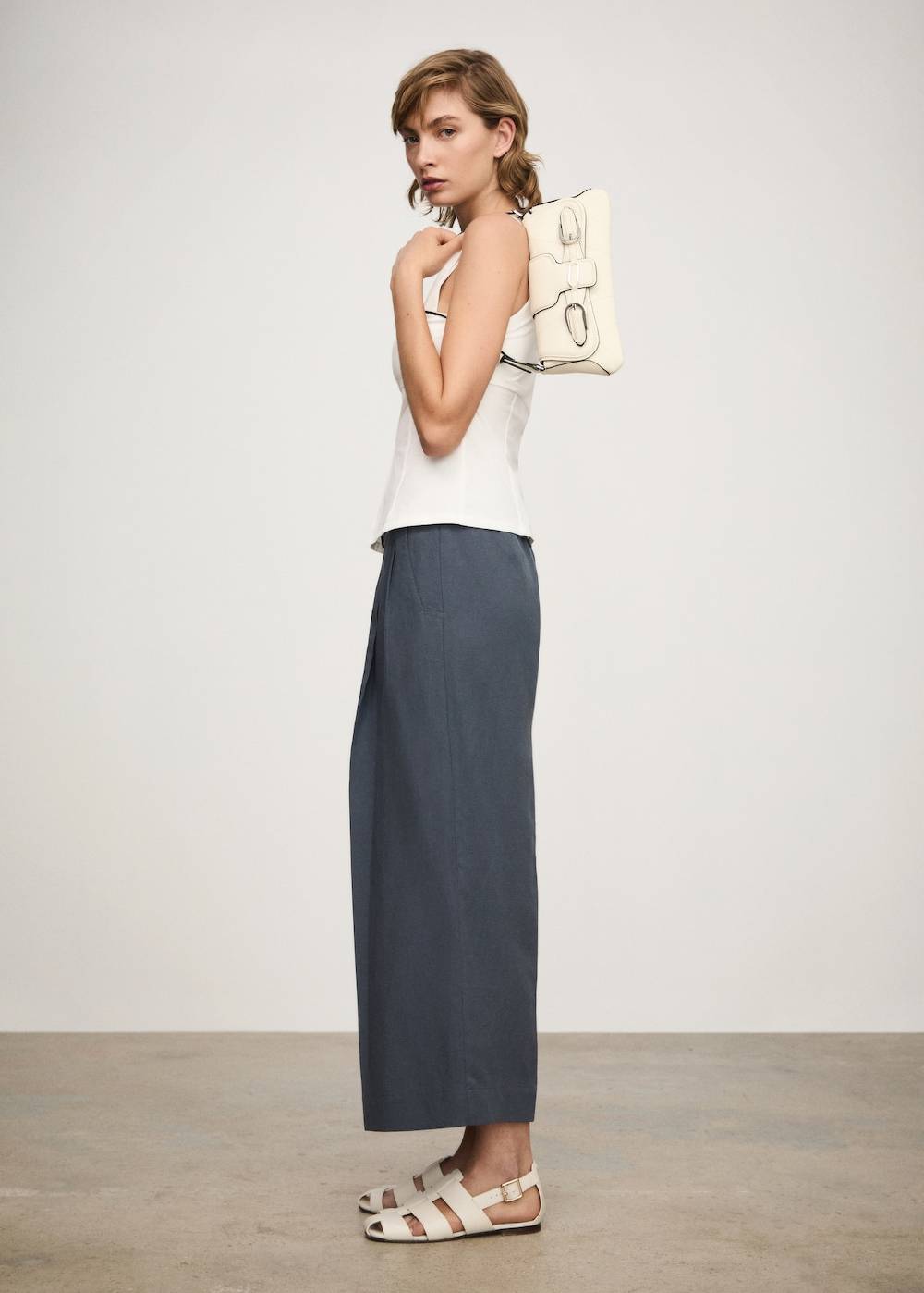 Mango Lyocell-Hose mit Gürtel VIP-Rabatte