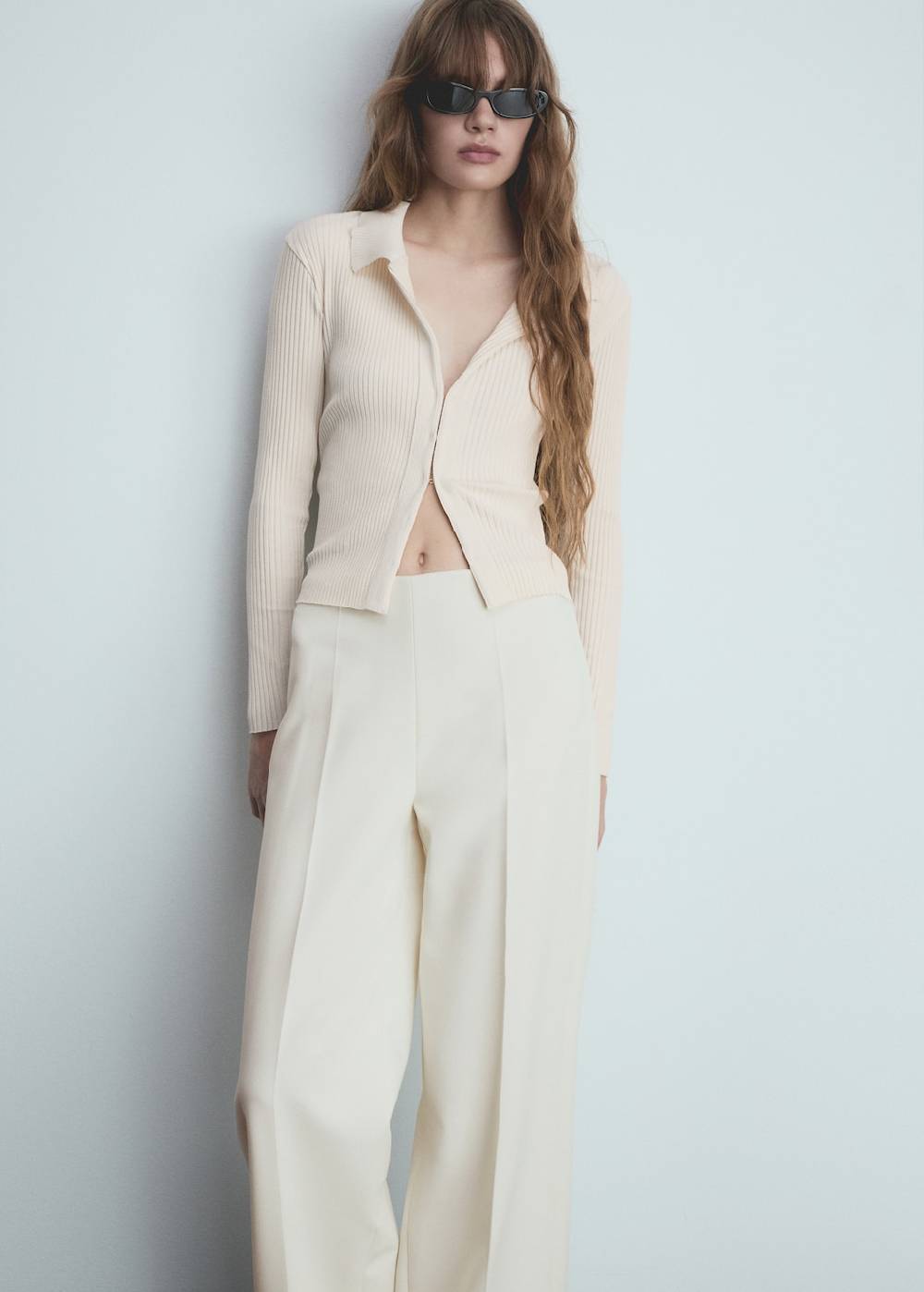 Mango Wideleg-Bundfaltenhose Super Sparpreis