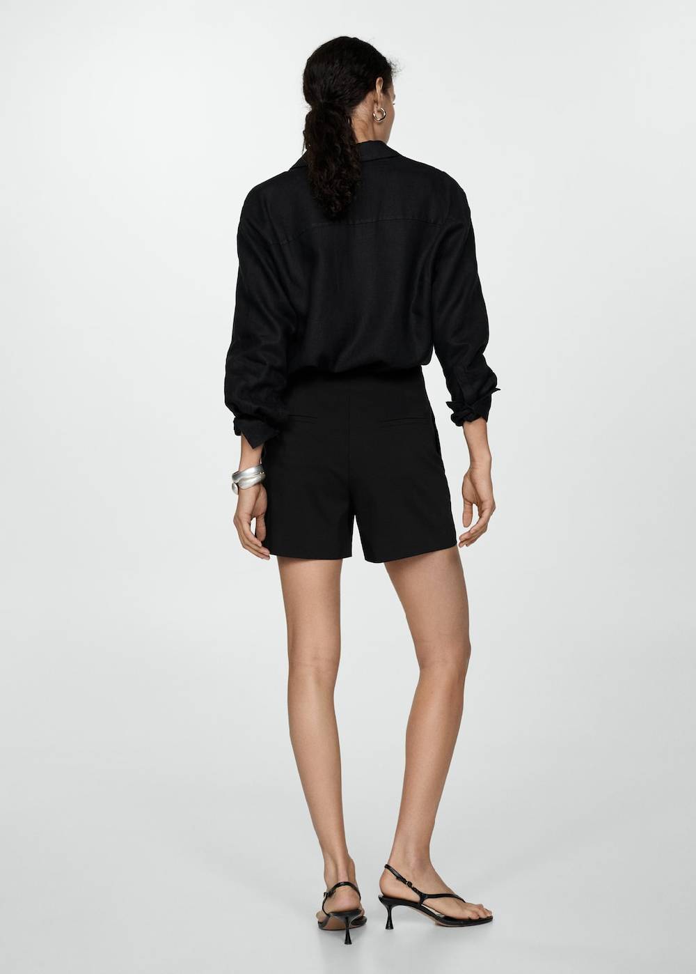 Mango Gerade Shorts mit hoher Taille Kostenlose Rückgabe