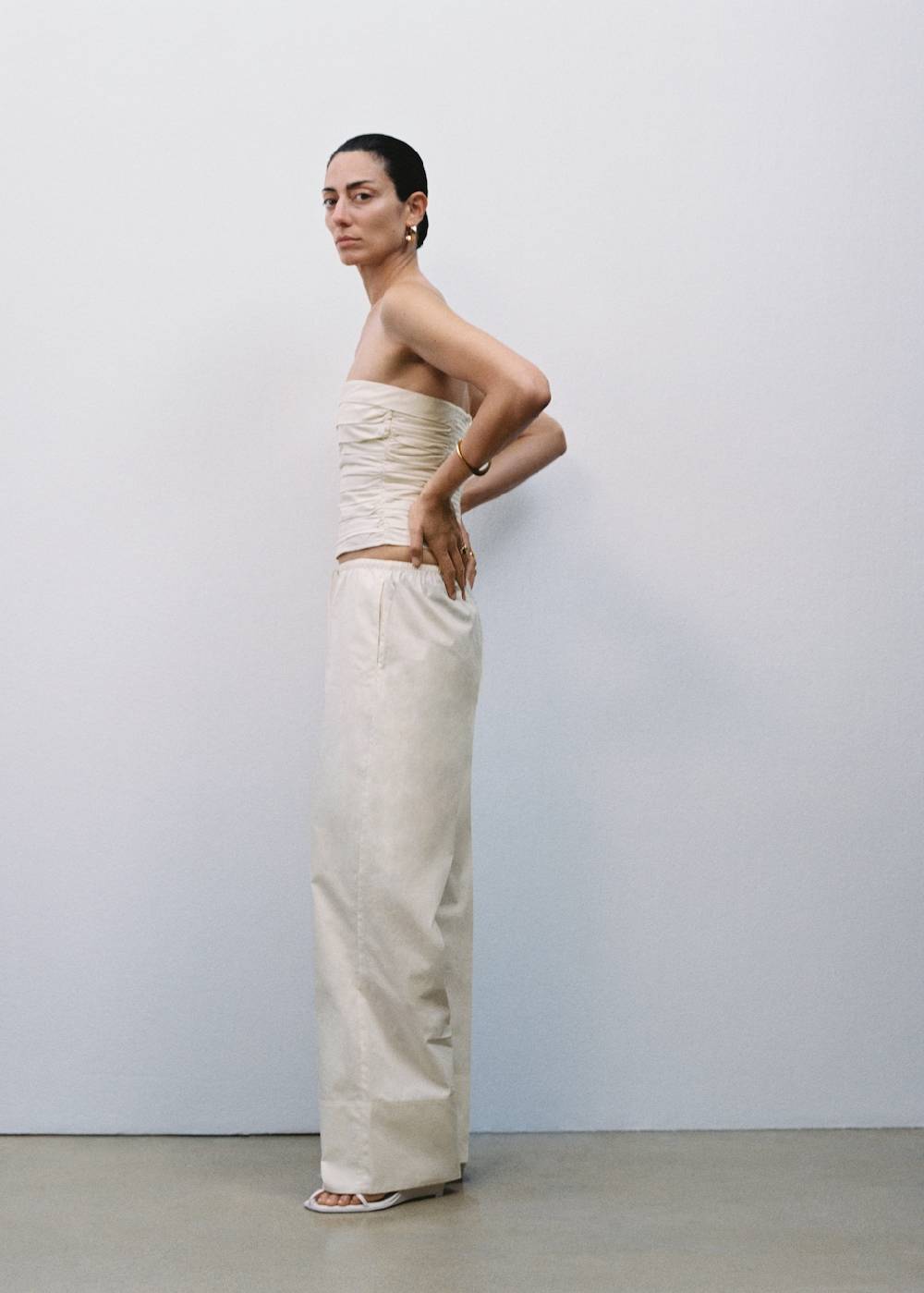 Mango Wideleg-Baumwollhose Bis zu 50% Rabatt