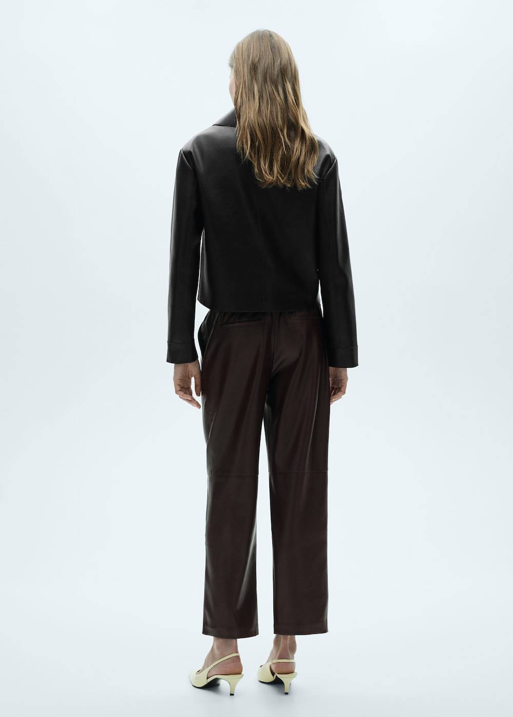 Mango Hose mit Stretchbund und Leder-Effekt Nur für heute