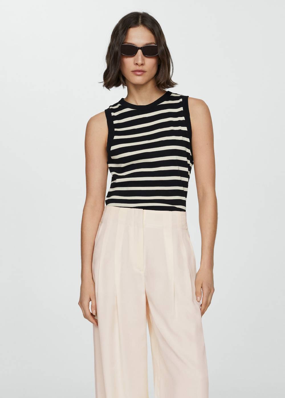 Mango Lyocell-Bundfaltenhose Discount Store für neue Produkte