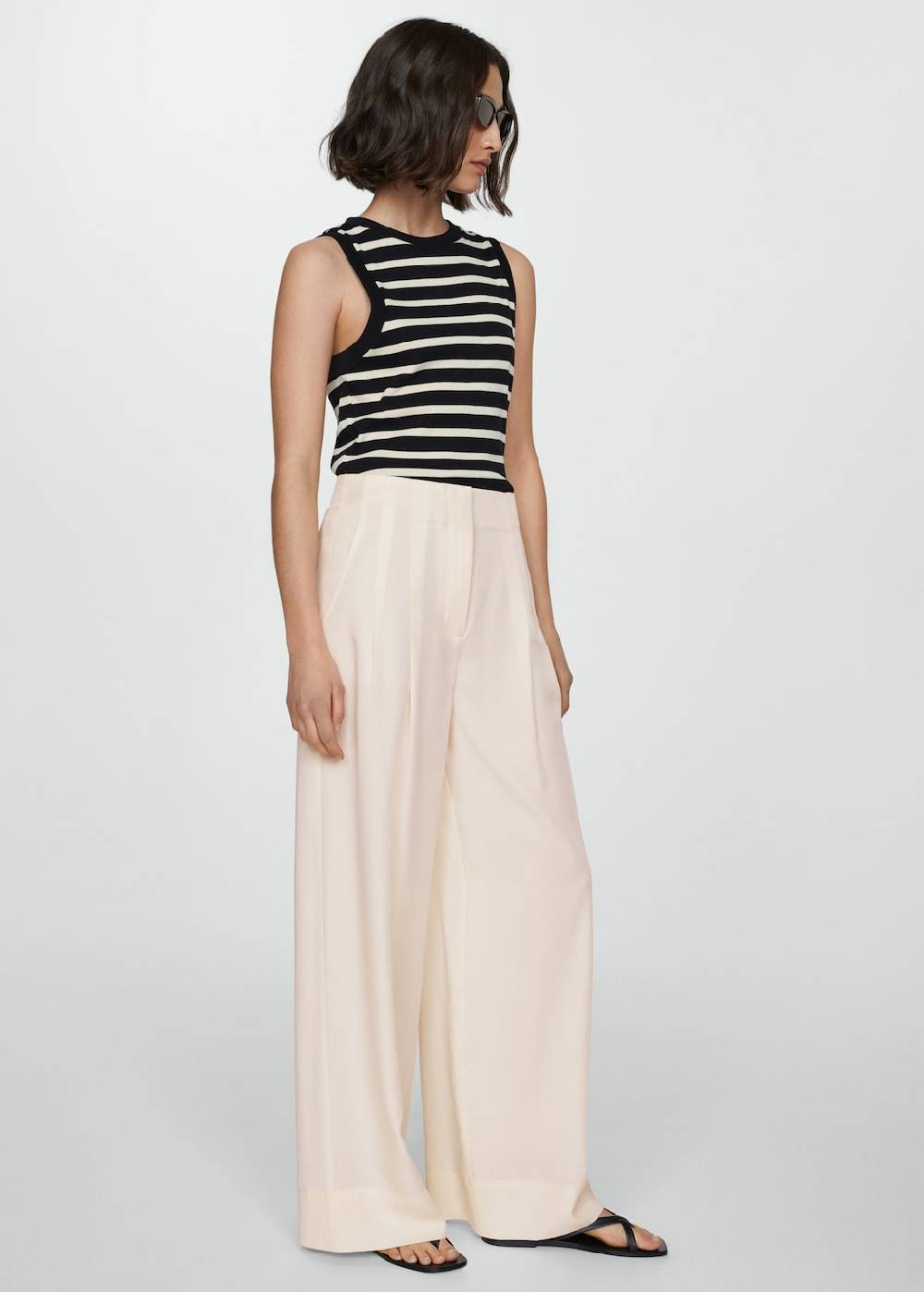 Mango Lyocell-Bundfaltenhose Discount Store für neue Produkte