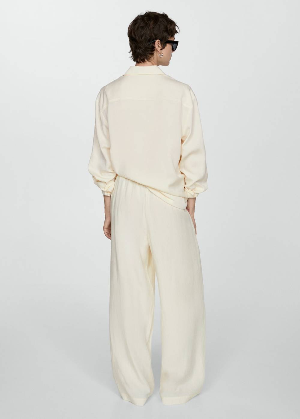Mango Wideleg-Hose aus Lyocell 50% Rabatt mit kostenlosem Versand