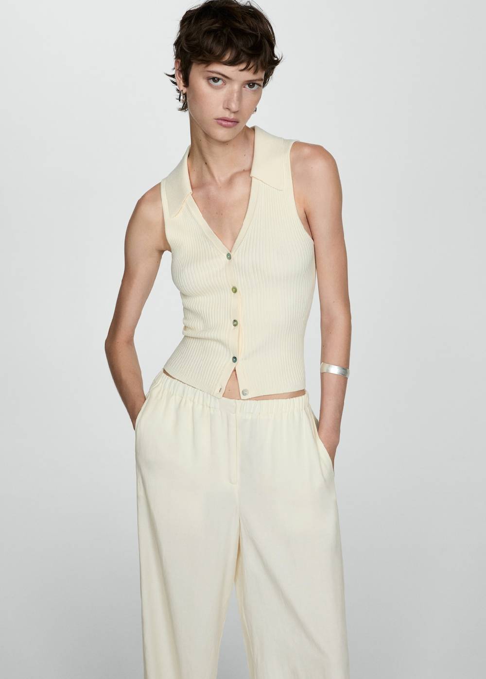 Mango Wideleg-Hose aus Lyocell 50% Rabatt mit kostenlosem Versand