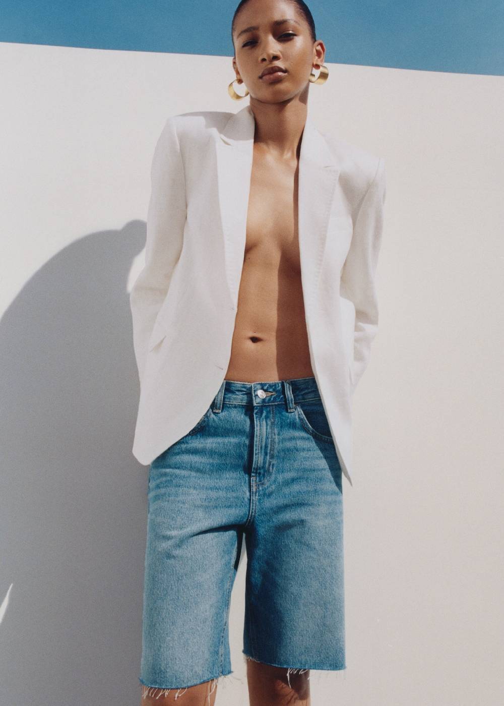 Mango Gerade Jeans-Bermudashorts Clearance-Verkauf