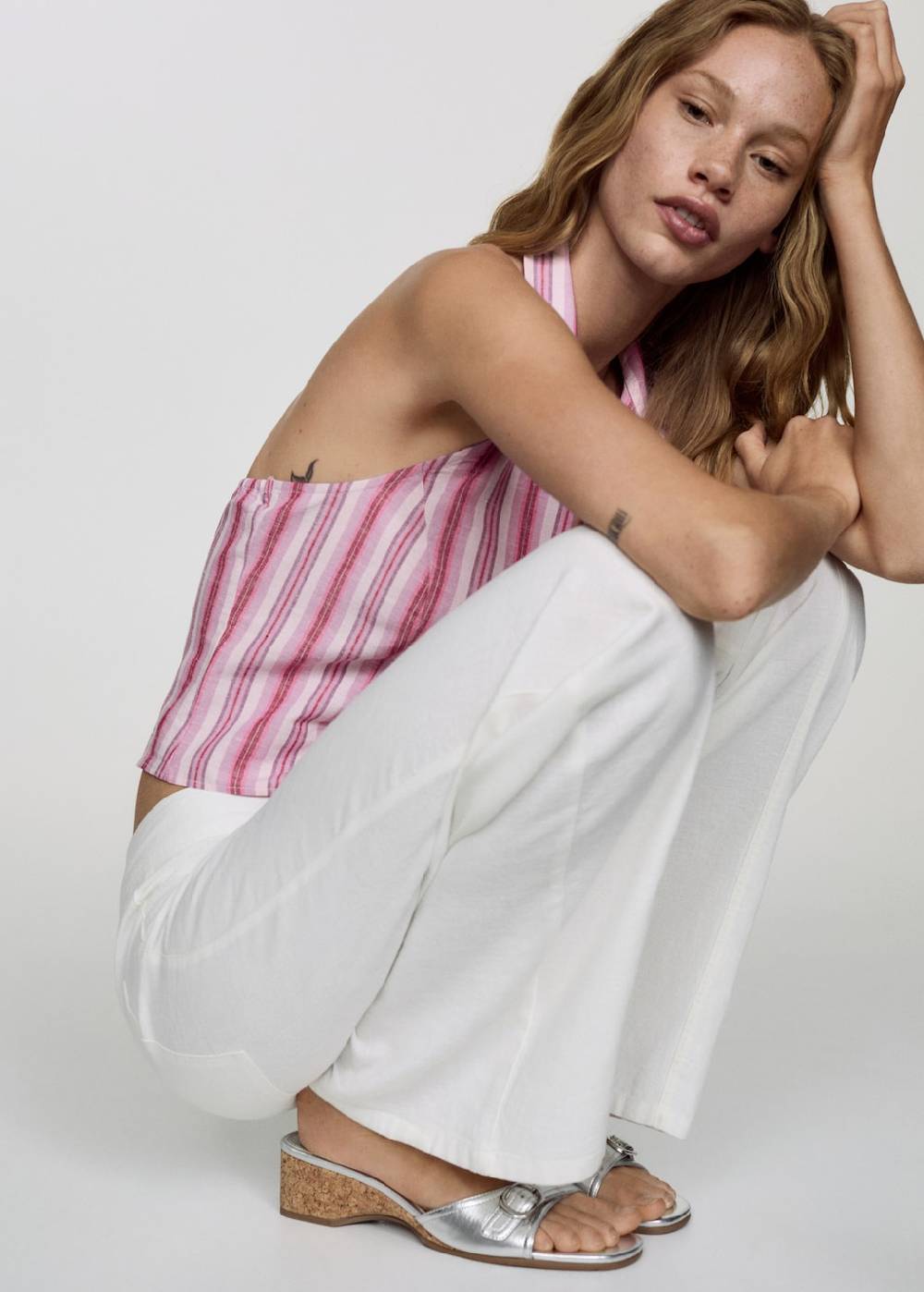 Mango Leinenhose mit Schleifendetail 2025