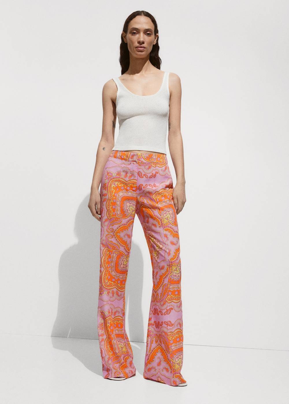 Mango Gemusterte Lyocell-Hose Hotsell