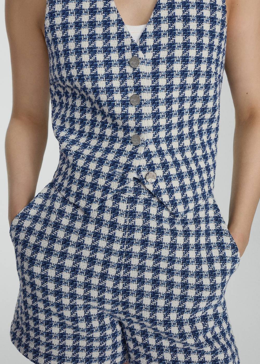 Mango Shorts mit Hahnentrittmuster Fabrikpreis