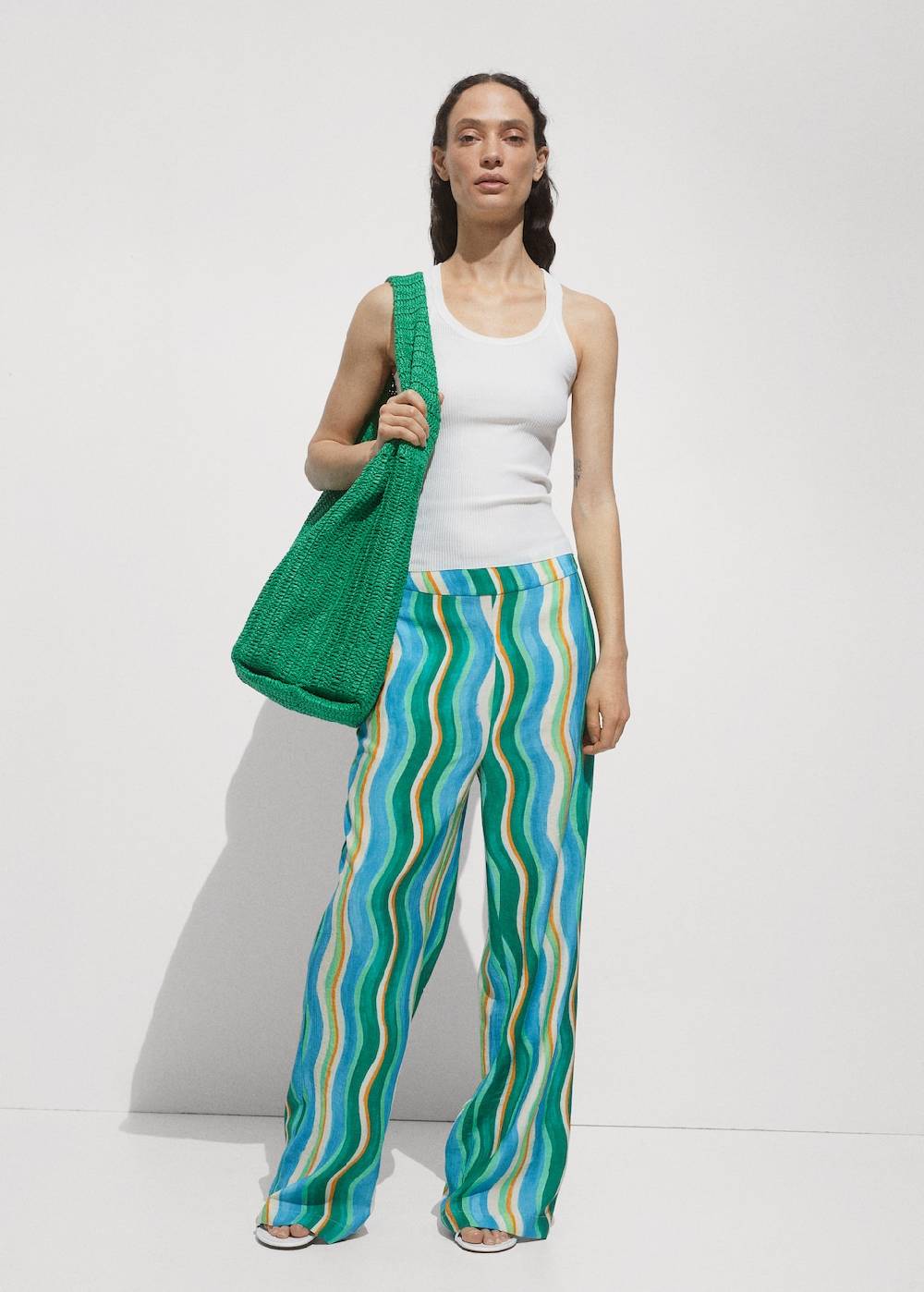 Mango Gemusterte Wideleg-Hose Cyber Monday