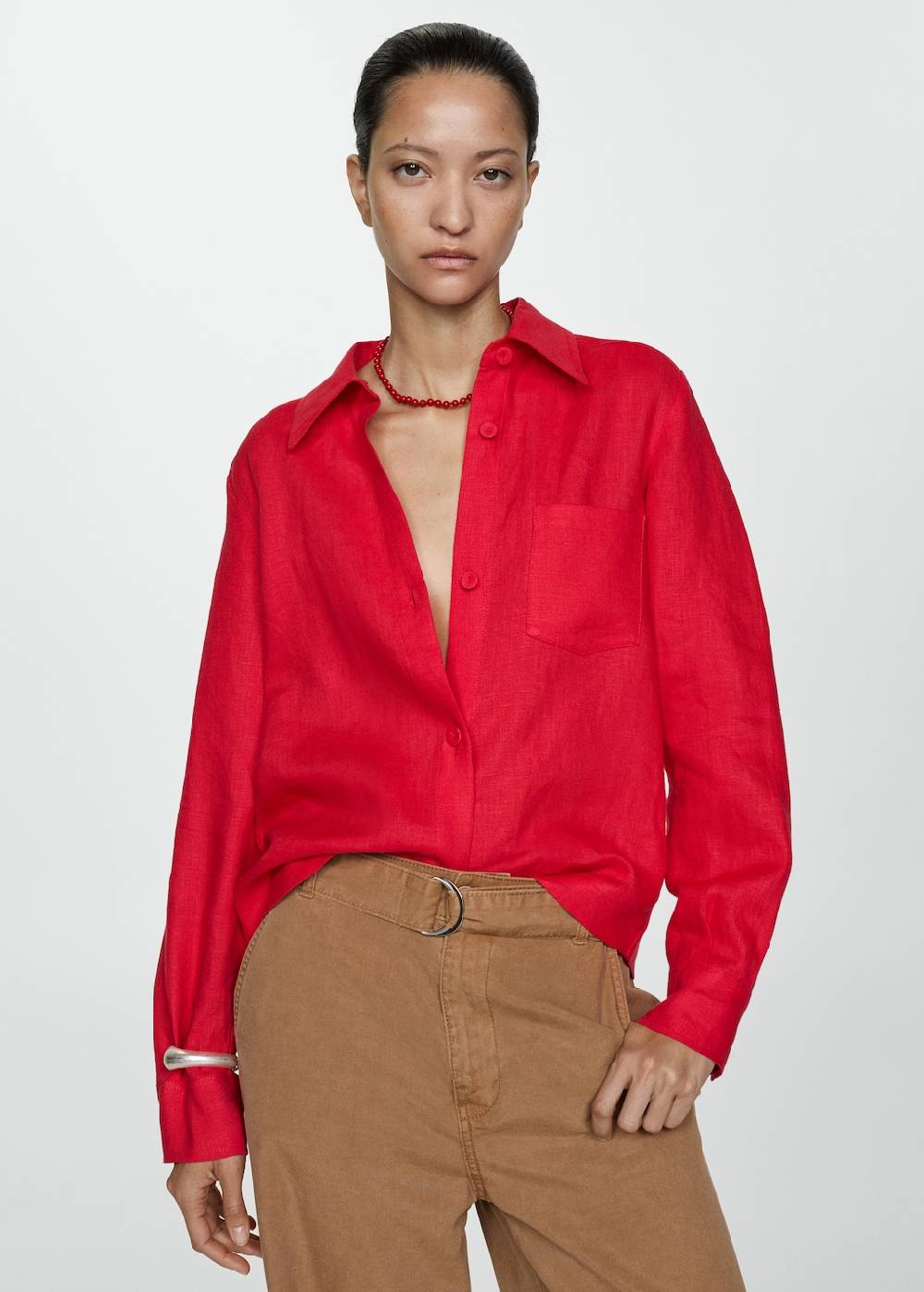 Mango Wideleg-Hose aus Lyocell Online Outlet