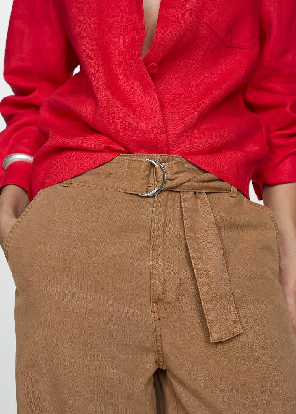 Mango Wideleg-Hose aus Lyocell Online Outlet