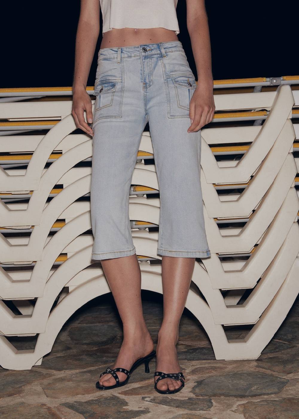 Mango Gerade Capri-Jeans Große Rabatte