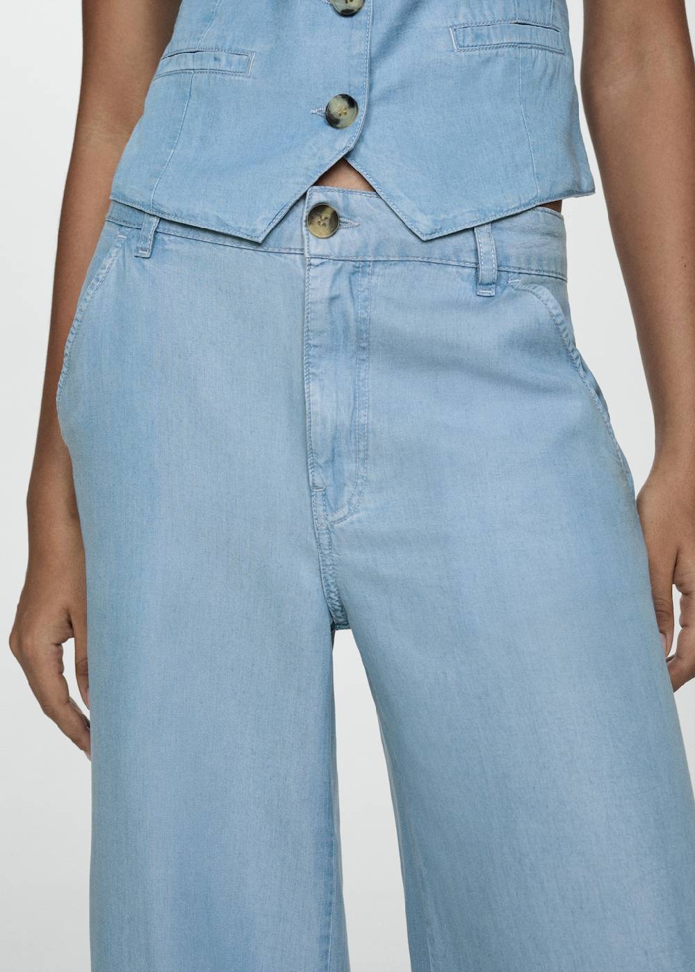 Mango Wideleg-Hose aus Lyocell Kauf eins, bekomm eins gratis