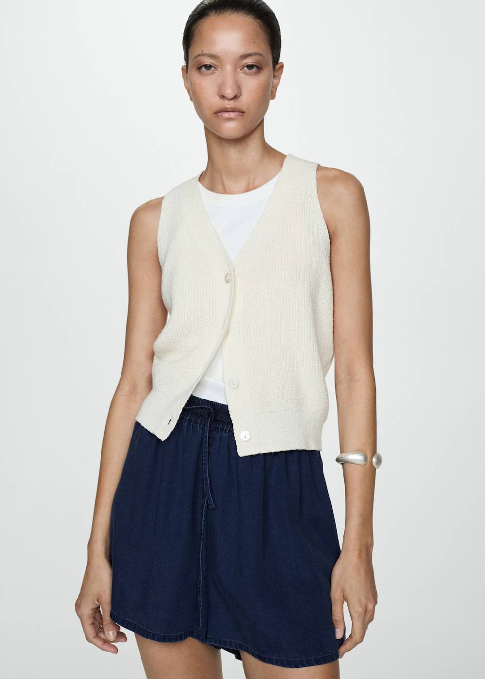 Mango Lyocell-Shorts mit Stretchbund Tägliche Deals