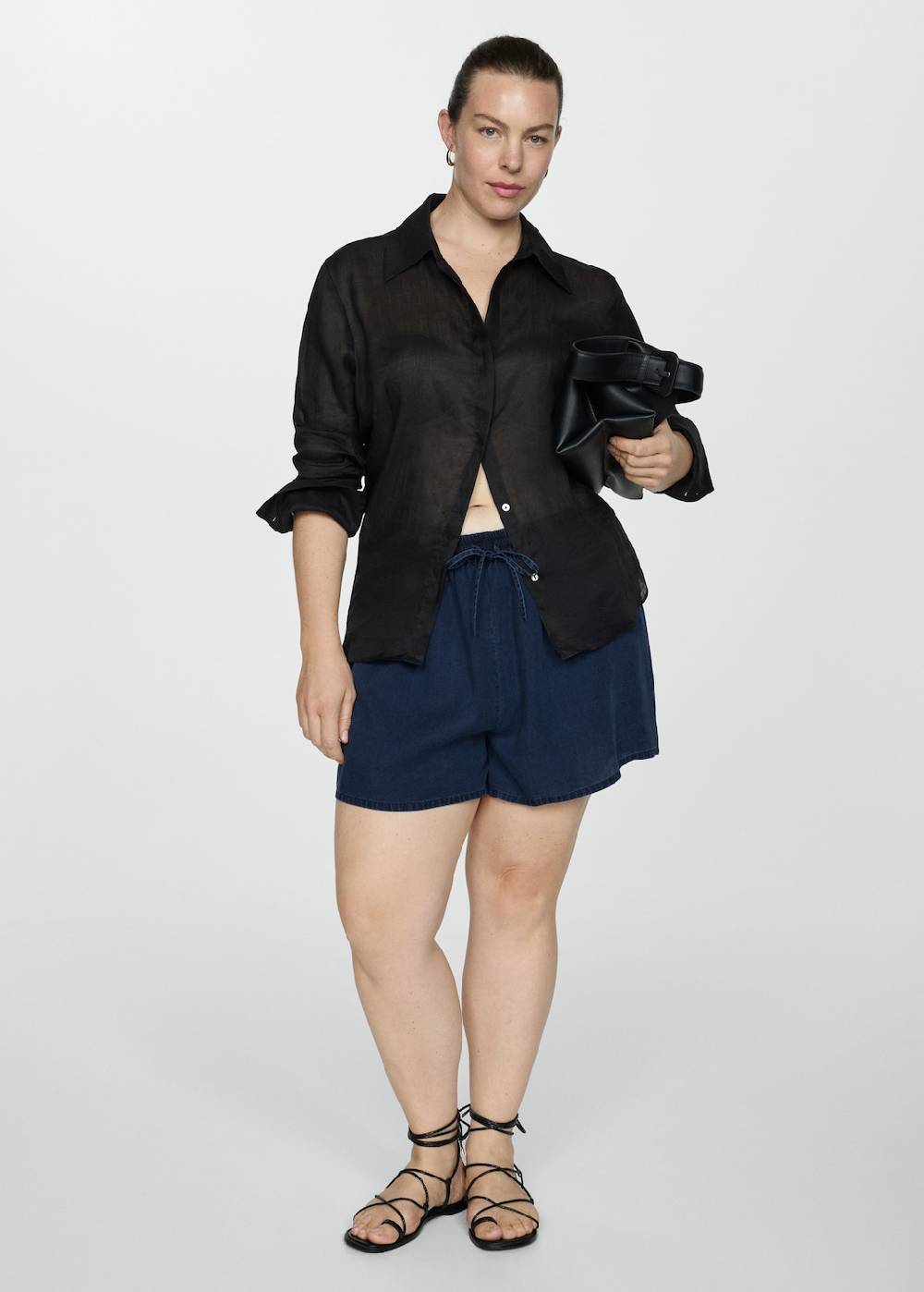 Mango Lyocell-Shorts mit Stretchbund Tägliche Deals