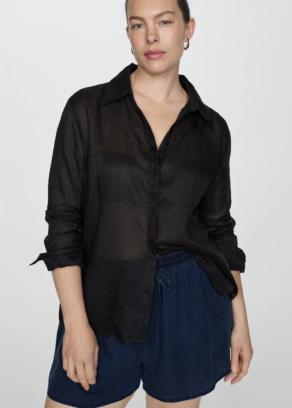 Mango Lyocell-Shorts mit Stretchbund Tägliche Deals