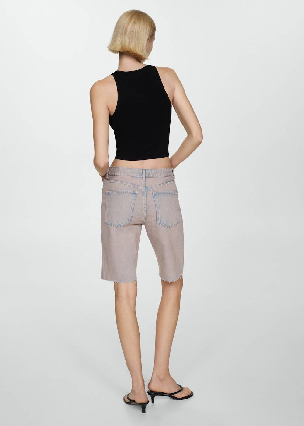 Mango Jeans-Bermudashorts mit Washed-Out-Effekt VIP-Rabatte